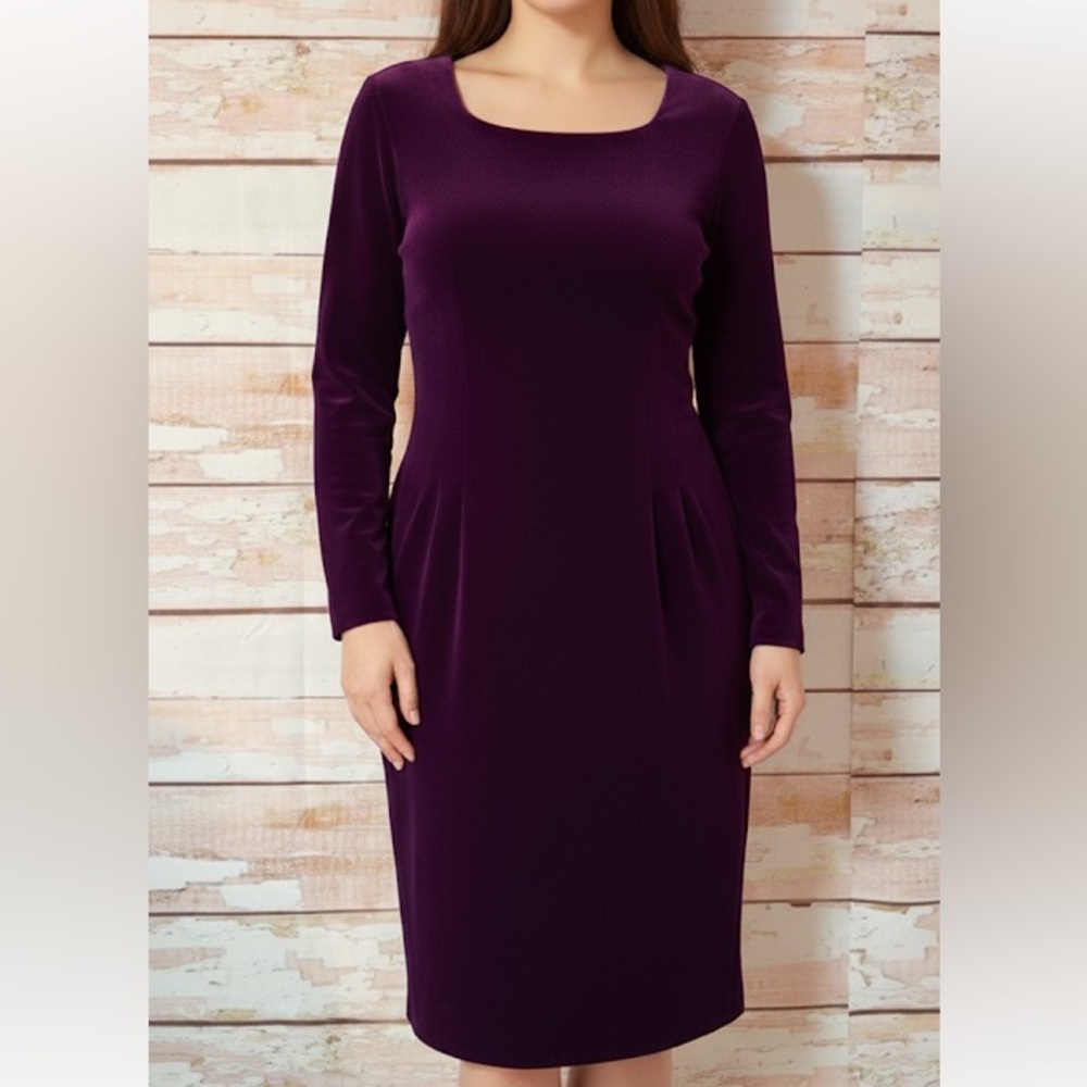 NEW Talbots Vintage Eggplant Purple Velvet Dress